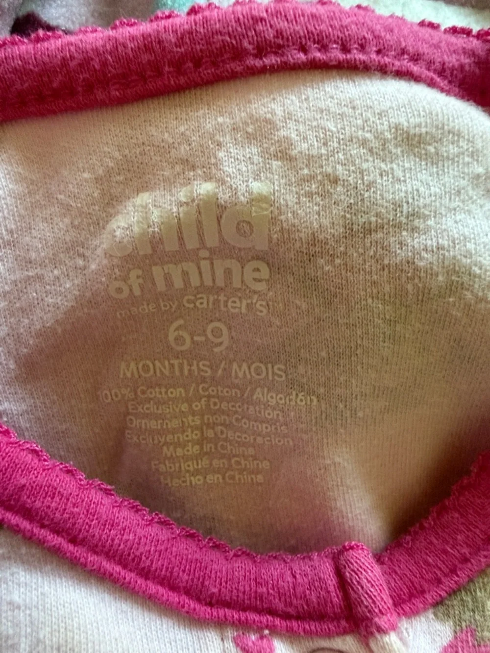 Carter’s Baby Girls' Mixed Printed Footed One-Piece Sleepers.Pink, Mint, Cream.